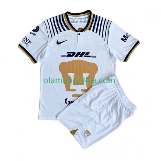 Camisola Pumas UNAM Criança Equipamento Primeiro 2022-2023 Manga Curta
